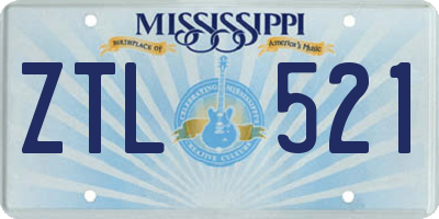 MS license plate ZTL521