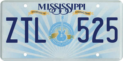 MS license plate ZTL525