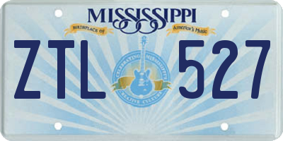 MS license plate ZTL527