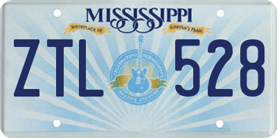 MS license plate ZTL528