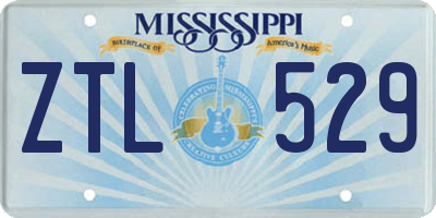 MS license plate ZTL529