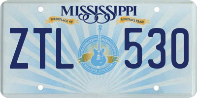 MS license plate ZTL530