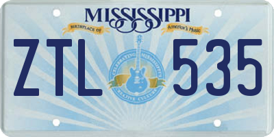 MS license plate ZTL535
