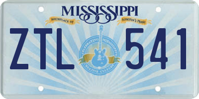 MS license plate ZTL541
