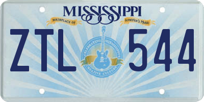 MS license plate ZTL544