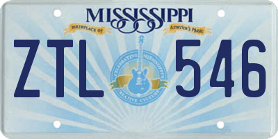 MS license plate ZTL546