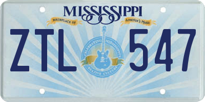 MS license plate ZTL547