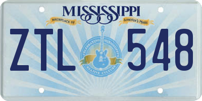 MS license plate ZTL548