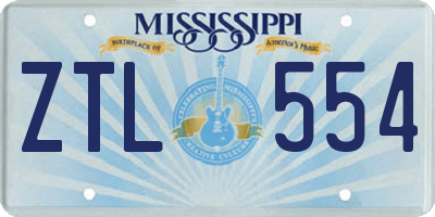 MS license plate ZTL554
