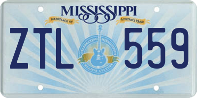 MS license plate ZTL559