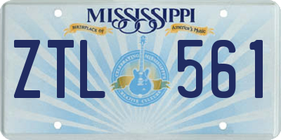 MS license plate ZTL561