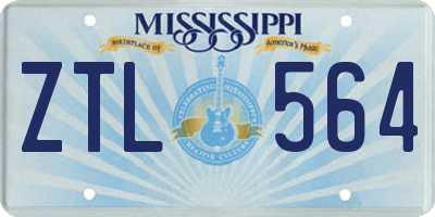 MS license plate ZTL564