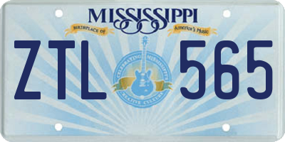 MS license plate ZTL565