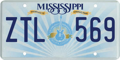 MS license plate ZTL569