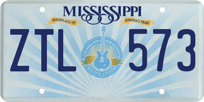 MS license plate ZTL573