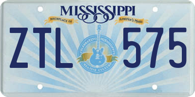 MS license plate ZTL575