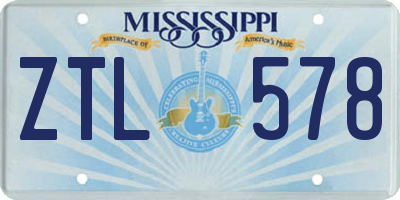 MS license plate ZTL578