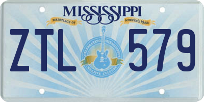 MS license plate ZTL579