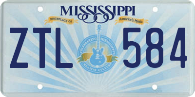 MS license plate ZTL584