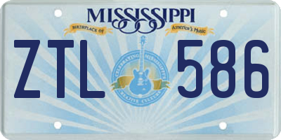 MS license plate ZTL586