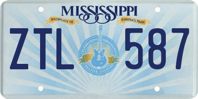 MS license plate ZTL587