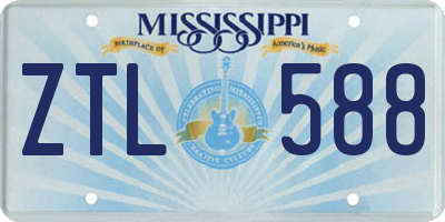 MS license plate ZTL588