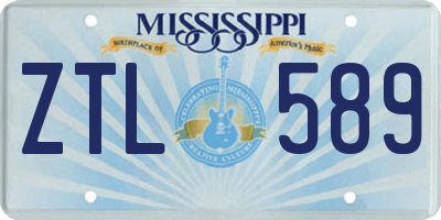 MS license plate ZTL589