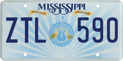 MS license plate ZTL590