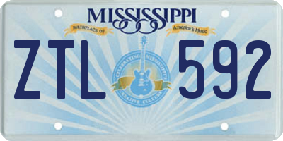 MS license plate ZTL592
