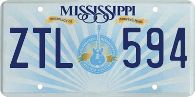 MS license plate ZTL594