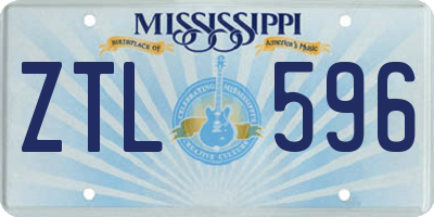 MS license plate ZTL596
