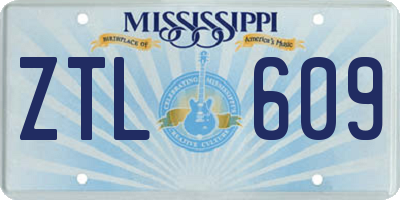 MS license plate ZTL609