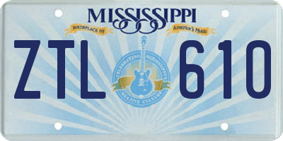 MS license plate ZTL610