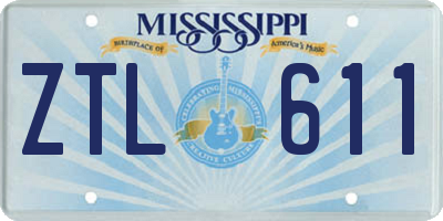MS license plate ZTL611