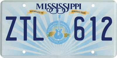 MS license plate ZTL612