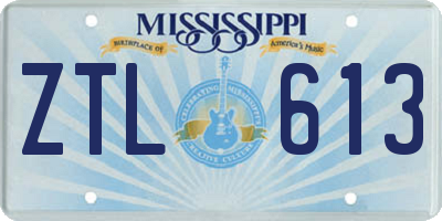 MS license plate ZTL613