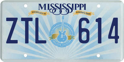 MS license plate ZTL614