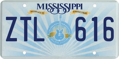 MS license plate ZTL616