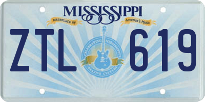 MS license plate ZTL619