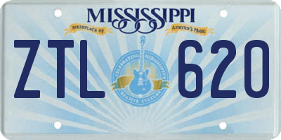MS license plate ZTL620