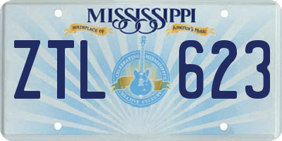 MS license plate ZTL623