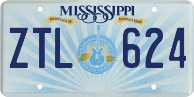 MS license plate ZTL624