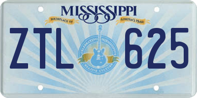 MS license plate ZTL625