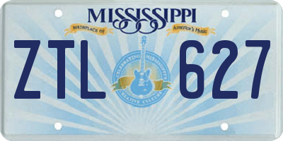 MS license plate ZTL627