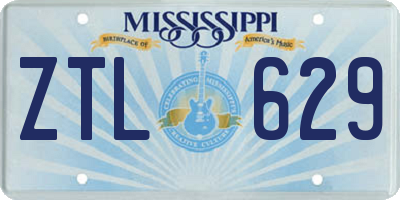 MS license plate ZTL629