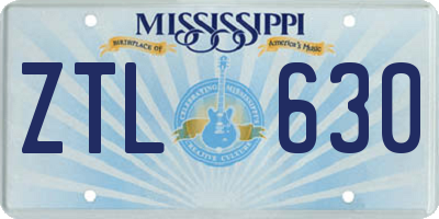 MS license plate ZTL630