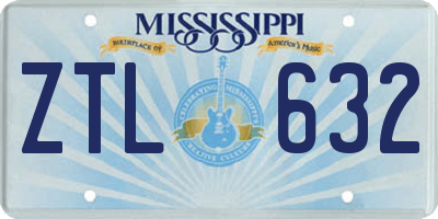MS license plate ZTL632