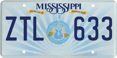 MS license plate ZTL633