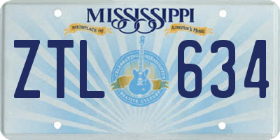 MS license plate ZTL634
