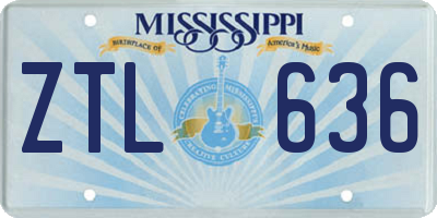 MS license plate ZTL636
